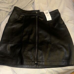 Hollister Black Faux Leather Mini Skirt
